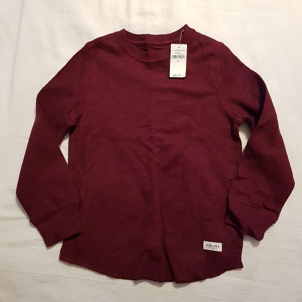 Gap boys size 4 or xs burgundy long sleeve shirt NEW